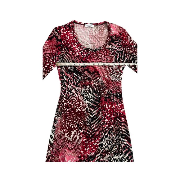 NWOT Calvin Klein Animal Print Faux Wrap 3/4 Sleeve Dress Size 4 - Picture 3 of 6